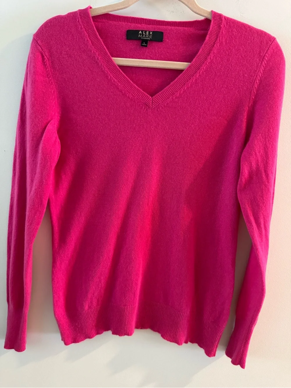 Alex Marie Women's V-Neck Sweater - Hot Pink